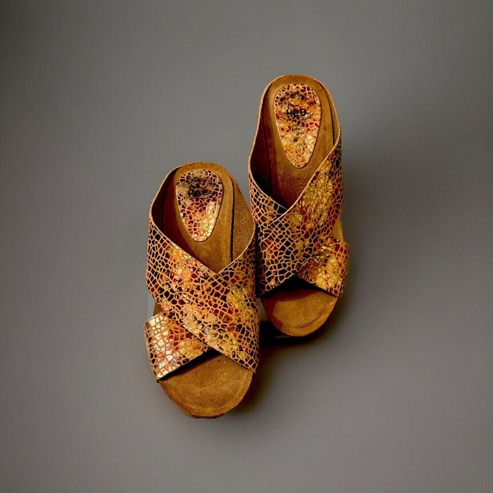 New Hee Leather Wedge Sandals - Women’s Size 38/7.5-8 | Stylish & Comfortable